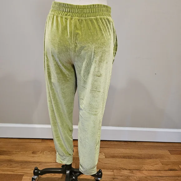 Fabletics Lime Green Velour Track Pants & Top Set - Picture 2 of 7